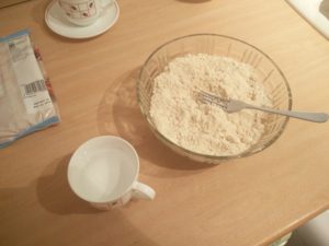 The mix before water is added