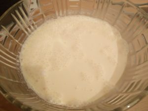 A mixing bowl of whipping cream