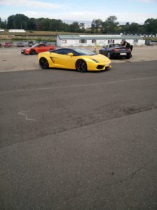 Me driving the Lamborghini out of the "Pen" 3