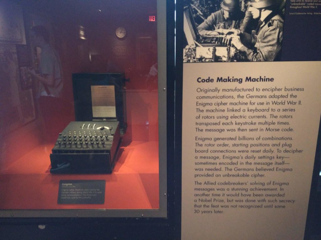 An Enigma machine with a description about it