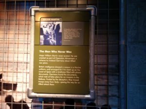 A sign showing how inflatable tanks were used to confuse the enemy