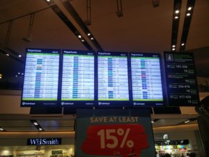 A selection of screens showing departures from Dublin Airport