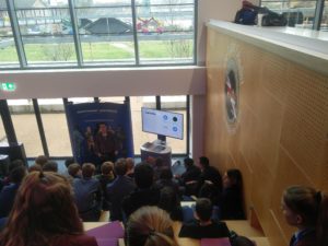 The second afternoon talk presenter, showing numerous "hacking" websites